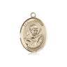 14kt Solid Gold St. Robert Bellarmine Medium Patron Saint Medal Pendant 3/4 x 1/2 Handcrafted by Bliss