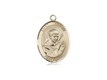 14kt Solid Gold St. Robert Bellarmine Medium Patron Saint Medal Pendant 3/4 x 1/2 Handcrafted by Bliss