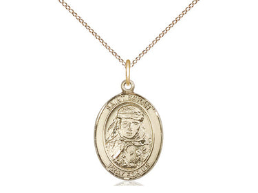 14kt Gold Filled St. Sarah Patron Saint Medal Necklace 3/4 x 1/2 inches on 18 inch chain by Bliss
