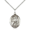 Sterling Silver St. Sarah Patron Saint Medal Necklace 3/4 inch by 1/2 inch on 18 inch chain by Bliss