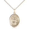 14kt Gold Filled St. Sebastian Patron Saint Medal Necklace 3/4 inch by 1/2 inch on 18 inch Chain by Bliss