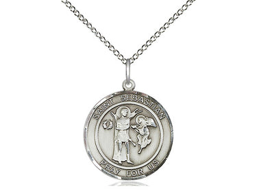 Sterling silver Catholic scapular medal pendant necklace with 18 inch chain by Bliss Manufacturing