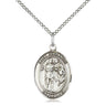 Sterling Silver St. Sebastian Patron Saint Medal Necklace 3/4 inch by 1/2 inch on 18 inch chain by Bliss