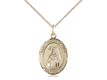 14kt gold filled St. Teresa of Avila patron saint medal necklace with 18 inch chain by Bliss