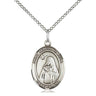 Sterling silver St. Teresa of Avila patron saint medal necklace 3/4 x 1/2 inch pendant 18 inch chain by Bliss