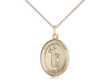 Gold Filled St. Stephen the Martyr patron saint medal necklace 3/4 inch with 18 inch chain by Bliss Manufacturing
