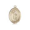 14kt Solid Gold St. Stephen the Martyr patron saint medal pendant, 3/4 x 1/2 inch Medium size, handmade by Bliss