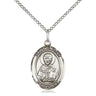 Sterling silver St. Timothy patron saint medal necklace 3/4 x 1/2 inch pendant 18 inch chain by Bliss
