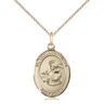 14kt Gold Filled St. Thomas Aquinas patron saint medal necklace with 18 inch curb chain, handmade by Bliss USA