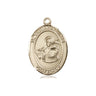 14kt solid gold St. Thomas Aquinas Catholic patron saint medal pendant 3/4 x 1/2 inch handmade by Bliss