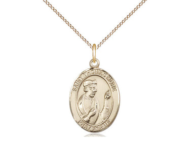 14kt Gold Filled St. Thomas More patron saint medal necklace, 3/4 x 1/2 medal on 18 inch chain, Bliss Manufacturing