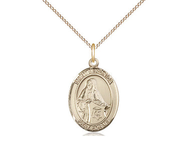 14kt gold filled St. Veronica patron saint medal necklace with 18 inch curb chain, handcrafted by Bliss