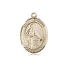 14kt solid gold St. Veronica patron saint medal pendant, 3/4 inch by 1/2 inch, handcrafted by Bliss Manufacturing