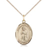 14kt gold filled St. Juan Diego patron saint medal necklace 3/4 x 1/2 inches with 18 inch chain by Bliss