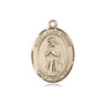 14kt solid gold St. Juan Diego patron saint medal pendant 3/4 x 1/2 inches handcrafted by Bliss Manufacturing