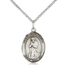 Sterling Silver St. Juan Diego patron saint medal necklace 3/4 inch on 18 inch curb chain by Bliss