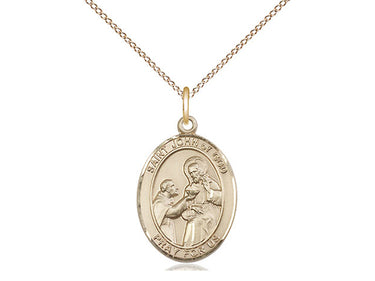 Gold Filled St. John of God Patron Saint Medal Necklace 3/4 x 1/2 inch with 18 inch Curb Chain by Bliss