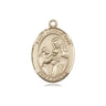 14kt Solid Gold St. John of God Patron Saint Medal Pendant 3/4 x 1/2 inch Handcrafted by Bliss