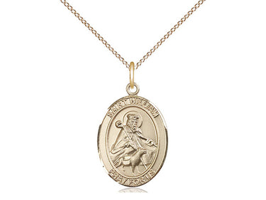Gold Filled St. William of Rochester Patron Saint Medal Necklace 3/4 x 1/2 inch with 18 inch chain by Bliss