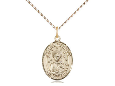 Gold Filled Our Lady of La Vang Catholic medal necklace 3/4 x 1/2 inch pendant on 18 inch chain by Bliss
