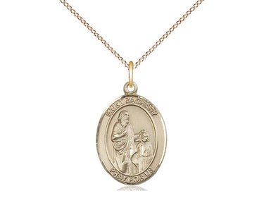 14kt Gold Filled St. Zachary Catholic Patron Saint Medal Necklace 3/4x1/2 inch with 18 inch Chain by Bliss