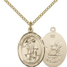 14kt Gold Filled Guardian Angel Navy Medal Necklace 3/4 x 1/2 inch on 18 inch chain by Bliss