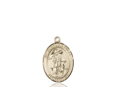 14kt solid gold Guardian Angel medal pendant 3/4 inch by 1/2 inch handcrafted by Bliss