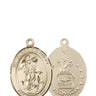 14kt Solid Gold Guardian Angel Air Force Medal Pendant 3/4 x 1/2 by Bliss Manufacturing