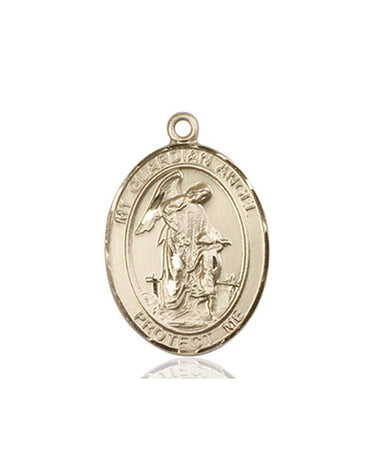14kt Solid Gold Guardian Angel Paratrooper Medal Pendant 3/4 x 1/2 inches by Bliss Manufacturing