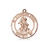 14kt solid gold Guardian Angel medal pendant 3/4 inch by 5/8 inch handcrafted by Bliss Manufacturing