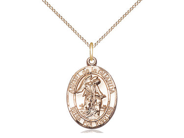 14kt Gold Filled Angel de la Guardia Guardian Angel Pendant Necklace 3/4 x 1/2 inch with 18 inch Chain by Bliss