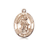 14kt solid gold Angel de la Guardia medal pendant 3/4 inch by 1/2 inch handcrafted by Bliss Manufacturing