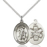 Sterling silver Guardian Angel EMT medal necklace 3/4 x 1/2 inch with 18 inch chain by Bliss Manufacturing