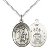 Sterling silver Guardian Angel Air Force medal necklace 3/4 x 1/2 inches with 18 inch chain by Bliss