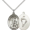 Sterling Silver Guardian Angel Paratrooper Medal Necklace 3/4 x 1/2 inch with 18 inch Chain by Bliss