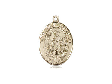 14kt Solid Gold Lord Is My Shepherd Catholic medal pendant 3/4 inch by 1/2 inch handcrafted by Bliss