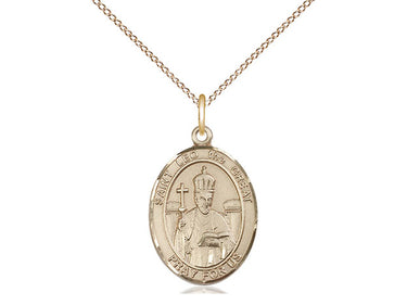 14kt Gold Filled St. Leo the Great Patron Saint Medal Necklace 3/4 inch pendant with 18 inch chain by Bliss