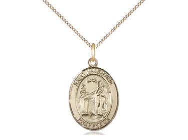 14kt Gold Filled St. Valentine of Rome Catholic patron saint medal necklace 3/4 inch with 18 inch chain by Bliss