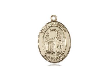 14kt solid gold St. Valentine of Rome patron saint medal pendant 3/4 inch by Bliss Manufacturing