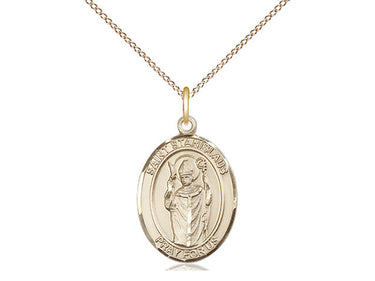 Gold Filled St. Stanislaus patron saint medal necklace 3/4 inch with 18 inch chain by Bliss Manufacturing