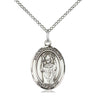 Sterling Silver St. Stanislaus Patron Saint Medal Necklace 3/4 x 1/2 inch with 18 inch chain by Bliss
