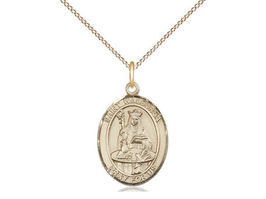 Gold Filled St. Walburga patron saint medal necklace 3/4 inch on 18 inch chain by Bliss Manufacturing