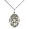 Sterling Silver St. Ursula Patron Saint Medal Necklace 3/4 x 1/2 inch with 18 inch chain by Bliss Manufacturing