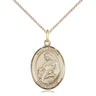 14kt gold filled St. Agnes of Rome patron saint medal necklace, 3/4 x 1/2 inch pendant with 18 inch chain, handmade by Bliss