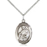 Sterling Silver St. Agnes of Rome Patron Saint Medal Necklace 3/4 x 1/2 inch with 18 inch Chain by Bliss