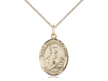 14kt Gold Filled St. Gemma Galgani Medal Necklace, 3/4 x 1/2 inch, 18 inch Chain, Handcrafted by Bliss