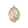 14kt Solid Gold St. Gemma Galgani Patron Saint Medal Pendant 3/4 x 1/2 Handcrafted by Bliss Manufacturing USA