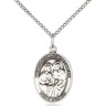 Sterling Silver Saints Cosmas and Damian Patron Saint Medal Necklace 3/4 x 1/2 inch on 18 inch chain by Bliss