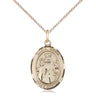 14kt Gold Filled Maria Stein Catholic Medal Necklace 3/4x1/2 inch pendant 18 inch curb chain Bliss