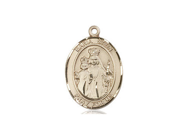 14kt Solid Gold Maria Stein Catholic Medal Pendant 3/4 x 1/2 inch handcrafted by Bliss USA